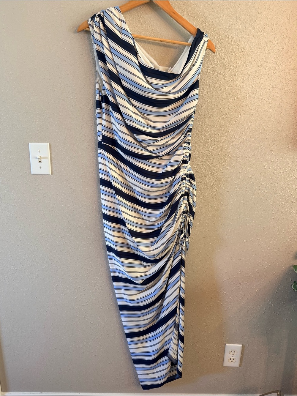 Veronica Beard Kadie Striped Silk Dress Blue Size 6 - Picture 4 of 11